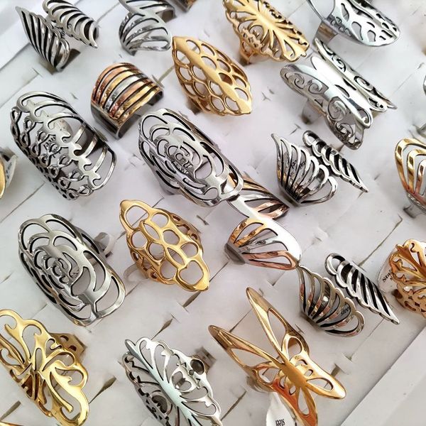 band rings 20pcs big mix exaggerated style vintage women stainless steel ring wholesale carved flower charm for woman 230224, Silver
band rings 20pcs big mix exaggerated style vintage women stainless steel ring wholesale carved flower charm for woman 230224, Silver