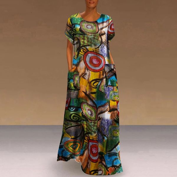 casual dresses short sleeve long round neck retro print pocket large summer women boho maxi vintage 230224, Black;gray
casual dresses short sleeve long round neck retro print pocket large summer women boho maxi vintage 230224, Black;gray