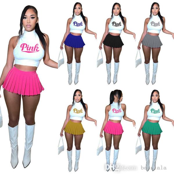 sweet style two piece dress set women summer designer 2023 new letter printed sleeveless t-shirt pleated skirt, White
sweet style two piece dress set women summer designer 2023 new letter printed sleeveless t-shirt pleated skirt, White