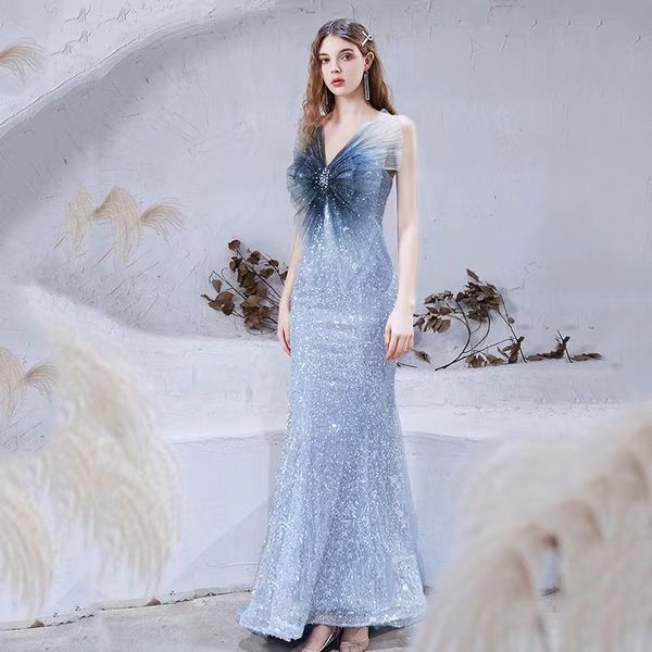 luxury blue mermaid evening dresses gradient color strapless starry sequin bow bandage shiny celebrity woman party prom gowns, Black;red
luxury blue mermaid evening dresses gradient color strapless starry sequin bow bandage shiny celebrity woman party prom gowns, Black;red