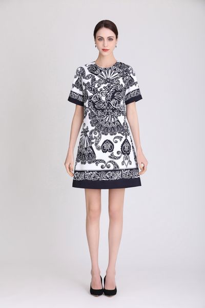 casual dress dress spring and summer short sleeve loose fashion round neck original designer decor black and white print handmade beaded dre, Black;gray
casual dress dress spring and summer short sleeve loose fashion round neck original designer decor black and white print handmade beaded dre, Black;gray