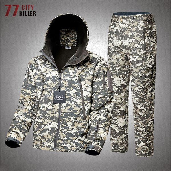 men's tracksuits tad tactical jackets sets men shark skin soft shell jacket army windproof camo hunting suit male military hiking jacke, Gray
men's tracksuits tad tactical jackets sets men shark skin soft shell jacket army windproof camo hunting suit male military hiking jacke, Gray