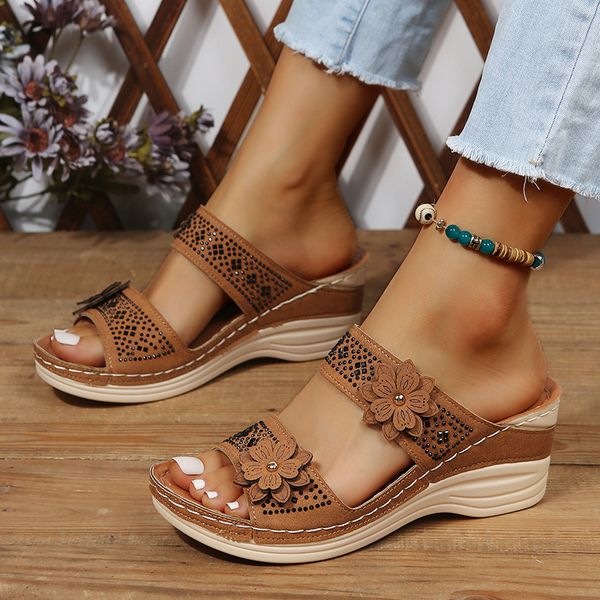 sandals summer women slippers plus size 's shoes retro roman pu casual flower wedge platform 230224, Black
sandals summer women slippers plus size 's shoes retro roman pu casual flower wedge platform 230224, Black