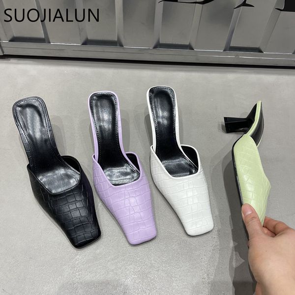 slippers suojialun 2023 spring women slipper fashion square toe shallow slip on mules shoes thin high heel ladies pumps sandals 230224, Black
slippers suojialun 2023 spring women slipper fashion square toe shallow slip on mules shoes thin high heel ladies pumps sandals 230224, Black