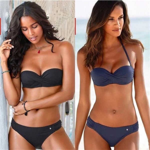 women's swimwear 2021 solid backless swimsuit tether stripe bikini set push up swimwear women 2 piece set women bathing suit beachwear, White;black
women's swimwear 2021 solid backless swimsuit tether stripe bikini set push up swimwear women 2 piece set women bathing suit beachwear, White;black