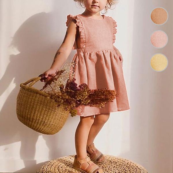 girl s dresses summer baby girl dress toddler girls fly sleeve solid ruffles sleeveless sundress linen cotton gown a line party 230224, Red;yellow
girl s dresses summer baby girl dress toddler girls fly sleeve solid ruffles sleeveless sundress linen cotton gown a line party 230224, Red;yellow