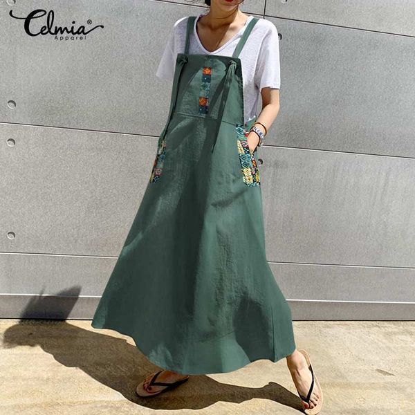 casual dresses celmia women vintage apron dress summer straps long maxi sundress printed pockets party vestidos robe 230224, Black;gray
casual dresses celmia women vintage apron dress summer straps long maxi sundress printed pockets party vestidos robe 230224, Black;gray
