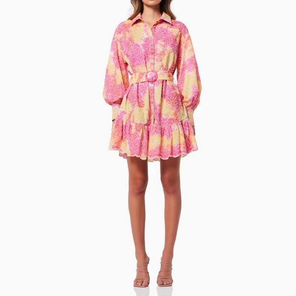 women's dress lapel neck lantern sleeve pink romantic embroidery shirt dress, Black;gray
women's dress lapel neck lantern sleeve pink romantic embroidery shirt dress, Black;gray