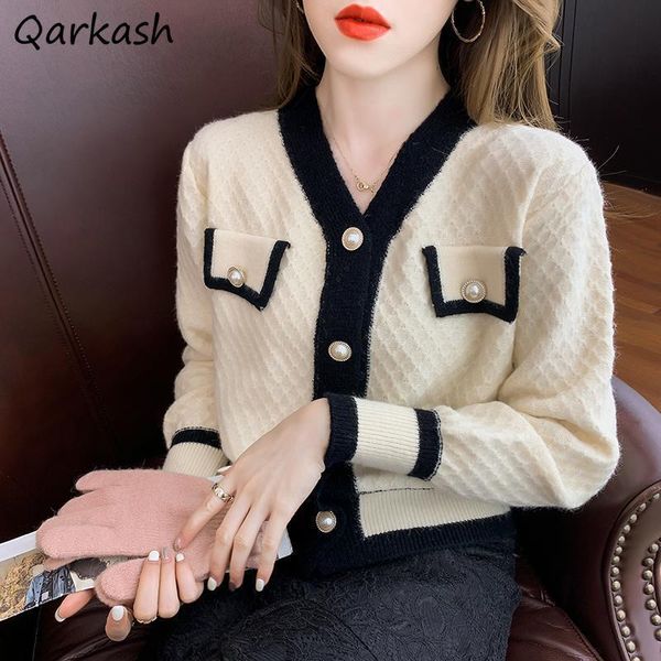 women's knits tees cropped cardigan women french style retro design v-neck leisure autumn feminine fashion elegant sweater knitting pat, White
women's knits tees cropped cardigan women french style retro design v-neck leisure autumn feminine fashion elegant sweater knitting pat, White