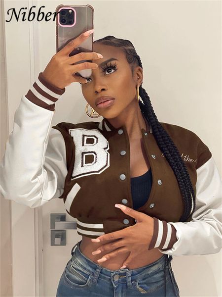 womens jackets nibber fall winter baseball uniform jacket letter print street casual coat cool style bomber jacket for clothing 230224, Black;brown
womens jackets nibber fall winter baseball uniform jacket letter print street casual coat cool style bomber jacket for clothing 230224, Black;brown