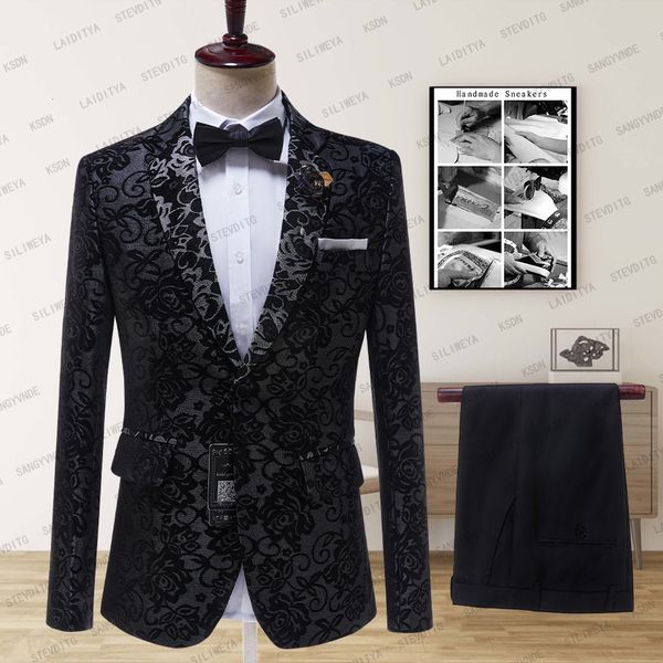 men s tracksuits siliweya 2023 black floral wedding tuxedo for groom 2 pieces jacket pants slim fit men suits custom male fashion costume 23, Gray
men s tracksuits siliweya 2023 black floral wedding tuxedo for groom 2 pieces jacket pants slim fit men suits custom male fashion costume 23, Gray