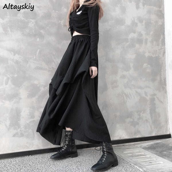 skirts long skirts women chic high waist elastic ankle-length preppy ruffle harajuku stylish club trendy retro streetwear mujer faldas l2302, Black
skirts long skirts women chic high waist elastic ankle-length preppy ruffle harajuku stylish club trendy retro streetwear mujer faldas l2302, Black