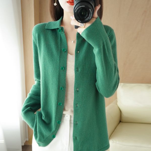 women's knits tees spring/autumn cashmere sweater women's cardigan sweater coat shirt collar cashmere cardigan 230223, White
women's knits tees spring/autumn cashmere sweater women's cardigan sweater coat shirt collar cashmere cardigan 230223, White