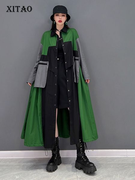 women s trench coats xitao fashion contrast color patchwork tench loose simplicity temperament turn down collar casual women all match wld67, Tan;black
women s trench coats xitao fashion contrast color patchwork tench loose simplicity temperament turn down collar casual women all match wld67, Tan;black