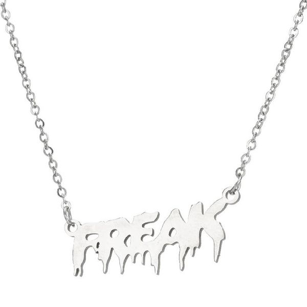 10pcs freak letter necklaces stainless steel gothic punk hip hop art english word initial pendant chain chokers collar jewelry, Silver
10pcs freak letter necklaces stainless steel gothic punk hip hop art english word initial pendant chain chokers collar jewelry, Silver