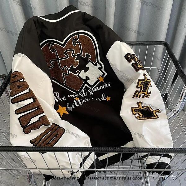 men's jackets spring and autumn retro quilted embroidered baseball uniform jacket men women loose br street couple's shirt 230223, Black;brown
men's jackets spring and autumn retro quilted embroidered baseball uniform jacket men women loose br street couple's shirt 230223, Black;brown