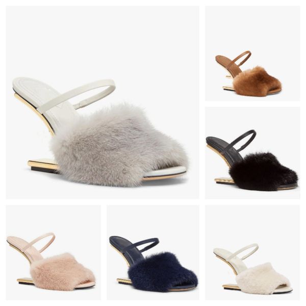 new luxury brand first women sandals shoes black fur strap gold-colored f-shaped sculpted heels lady wedge & mules peep toe slippers shoe eu
new luxury brand first women sandals shoes black fur strap gold-colored f-shaped sculpted heels lady wedge & mules peep toe slippers shoe eu