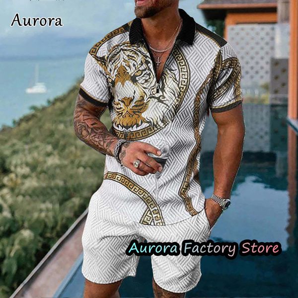 men's tracksuits summer luxury polo shirt shorts suit fashion trend tracksuit 2 pieces vintage tiger print outfit set male casual cloth, Gray
men's tracksuits summer luxury polo shirt shorts suit fashion trend tracksuit 2 pieces vintage tiger print outfit set male casual cloth, Gray