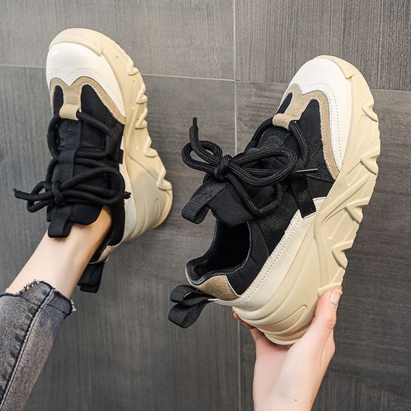 dress shoes women sneakers autumn wedge platform vulcanized shoes fashion lace up casual outdoor running shoes zapatillas mujer 230224, Black
dress shoes women sneakers autumn wedge platform vulcanized shoes fashion lace up casual outdoor running shoes zapatillas mujer 230224, Black
