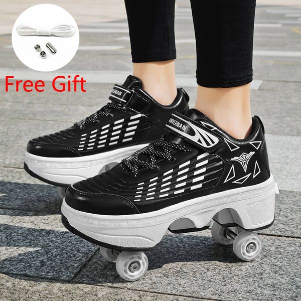 dress shoes deformation roller skates women men parkour skate child sneakers kids 4 wheels running sport 230224, Black
dress shoes deformation roller skates women men parkour skate child sneakers kids 4 wheels running sport 230224, Black