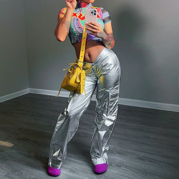 women's pants s metalic silver leather cargo pant faux pu low rise trouser straight summer long grunge y2k woman 2023 trend 230225, Black;white
women's pants s metalic silver leather cargo pant faux pu low rise trouser straight summer long grunge y2k woman 2023 trend 230225, Black;white