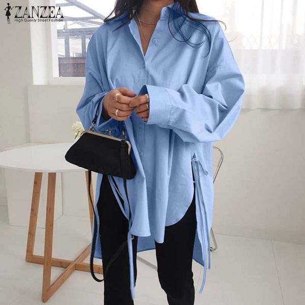 women's blouses shirts stylish solid shirts women's asymmetrical blouse zanzea casual lace up blusas female button lapel shirt ove, White
women's blouses shirts stylish solid shirts women's asymmetrical blouse zanzea casual lace up blusas female button lapel shirt ove, White