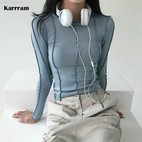 karrram korean fashion ribbed t-shirts slim long sleeve tshirts chic streetwear kpop designer clothes solid tight y2k 0225, White
karrram korean fashion ribbed t-shirts slim long sleeve tshirts chic streetwear kpop designer clothes solid tight y2k 0225, White