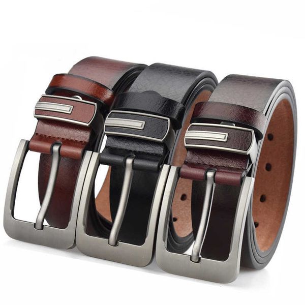 belts men's fashion leather belt luxury brand ladies metal double buckle new belt with jeans l230225, Black;brown
belts men's fashion leather belt luxury brand ladies metal double buckle new belt with jeans l230225, Black;brown