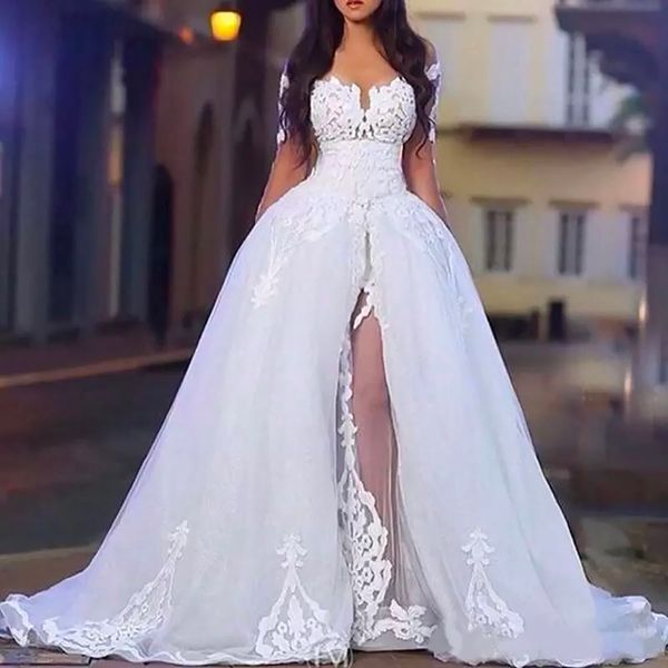 white wedding dresses ivory bridal gowns v-neck a line tulle organza long sleeve none train plus size custom lace up zipper applique
white wedding dresses ivory bridal gowns v-neck a line tulle organza long sleeve none train plus size custom lace up zipper applique