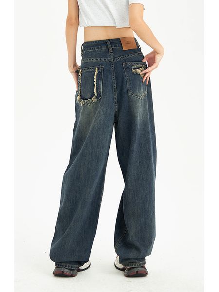 women's jeans vintage high waist women jeans streetwear design wide leg jean female denim trouser straight baggy mom denim pants 230225, Blue
women's jeans vintage high waist women jeans streetwear design wide leg jean female denim trouser straight baggy mom denim pants 230225, Blue