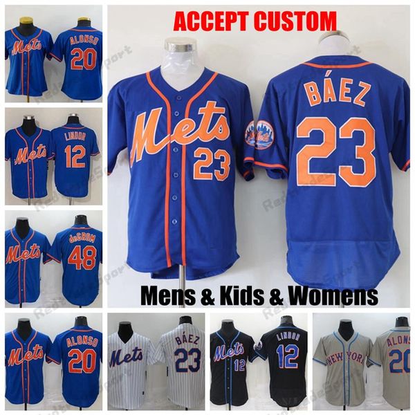 mens 12 francisco lindor 23 javier baez 20 pete alonso baseball jerseys custom york jacob degrom new conforto syndergaard edwin di319j, Blue;black
mens 12 francisco lindor 23 javier baez 20 pete alonso baseball jerseys custom york jacob degrom new conforto syndergaard edwin di319j, Blue;black