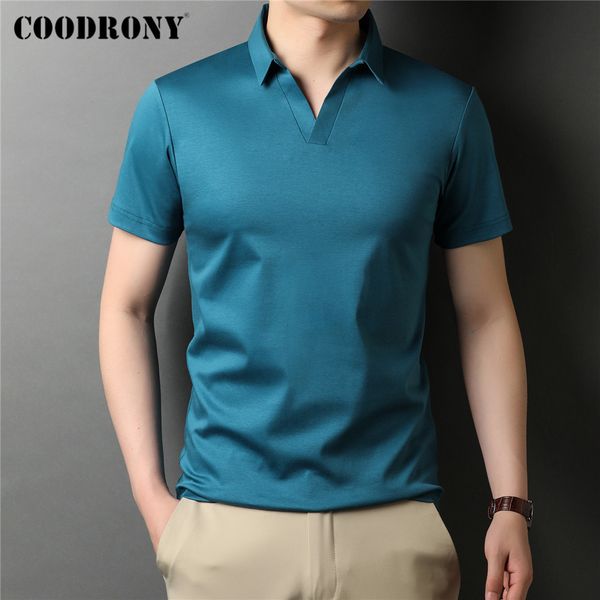 men's polos coodrony brand summer cool pure color casual short sleeve 100% pure cotton polo-shirt men slim fit clothing c5198s 230225, White;black
men's polos coodrony brand summer cool pure color casual short sleeve 100% pure cotton polo-shirt men slim fit clothing c5198s 230225, White;black