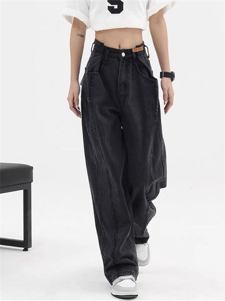 women's jeans women long baggy straight jeans harajuku black wide leg trousers streetwear high waist denim vintage pants pocket y2k 230, Blue
women's jeans women long baggy straight jeans harajuku black wide leg trousers streetwear high waist denim vintage pants pocket y2k 230, Blue