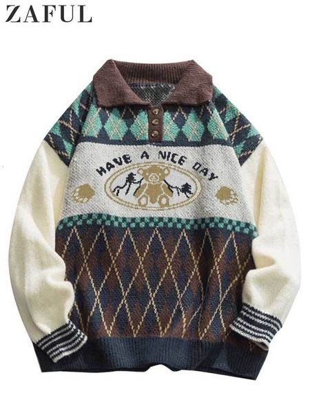 men's tshirts sweater bear geometric pattern buttons sweaters ethnic streetwear pullover fall winter turndown collar outwear 230224, White;black
men's tshirts sweater bear geometric pattern buttons sweaters ethnic streetwear pullover fall winter turndown collar outwear 230224, White;black