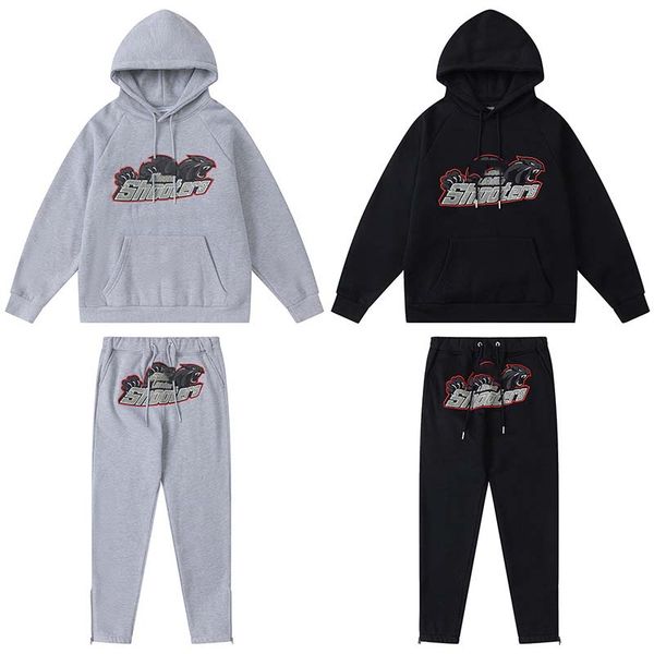 designer tracksuit red line black tiger head towel embroidered plus velvet hoodie closing zipper trousers casual suit, Gray
designer tracksuit red line black tiger head towel embroidered plus velvet hoodie closing zipper trousers casual suit, Gray