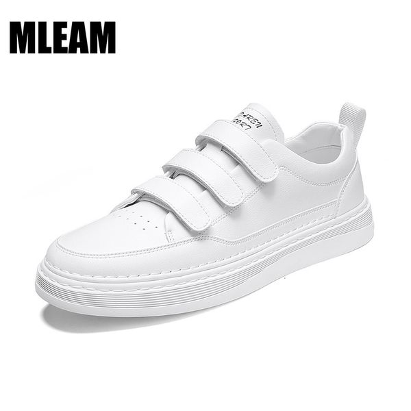 dress shoes men's fashion spring all-match hook loop white sneakers men leather casual male korean style flats 230225, Black
dress shoes men's fashion spring all-match hook loop white sneakers men leather casual male korean style flats 230225, Black