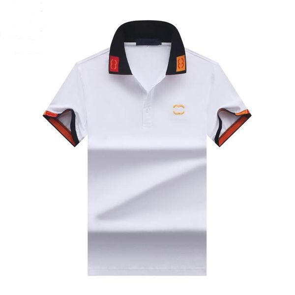 men's t-shirt european american fashion brand quality polo letter embroidered short sleeve casual and business double lapel s340z, White;black
men's t-shirt european american fashion brand quality polo letter embroidered short sleeve casual and business double lapel s340z, White;black