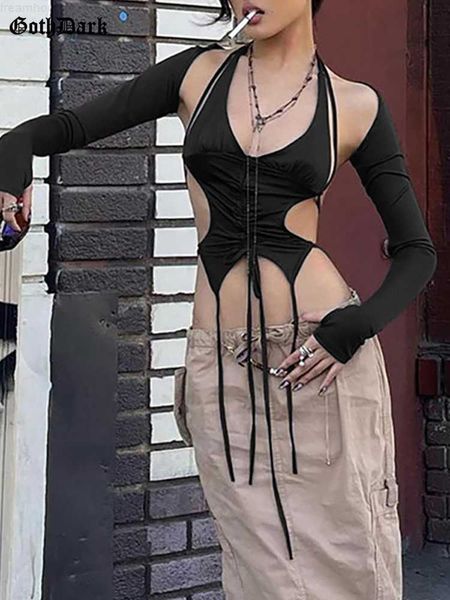 goth dark y2k punk drawstring bandage camis techwear backless long sleeve crop women bodycon summer streetwear 2pc set 0225, White
goth dark y2k punk drawstring bandage camis techwear backless long sleeve crop women bodycon summer streetwear 2pc set 0225, White
