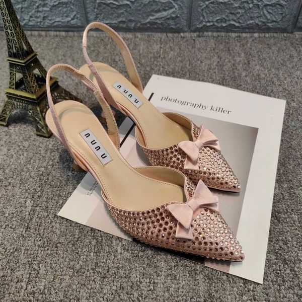 shoes mm family 2023 summer style korean pointed leather pink diamond inlaid women's middle high heel fashion sandals bow, Black
shoes mm family 2023 summer style korean pointed leather pink diamond inlaid women's middle high heel fashion sandals bow, Black