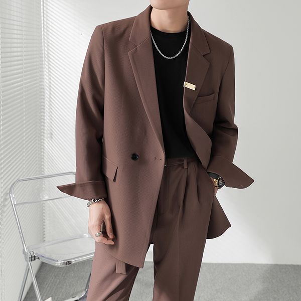men's suits blazers double breasted blazer men streetwear vintage casual blazers korean fashion office dress suit jacket blazer male co, White;black
men's suits blazers double breasted blazer men streetwear vintage casual blazers korean fashion office dress suit jacket blazer male co, White;black
