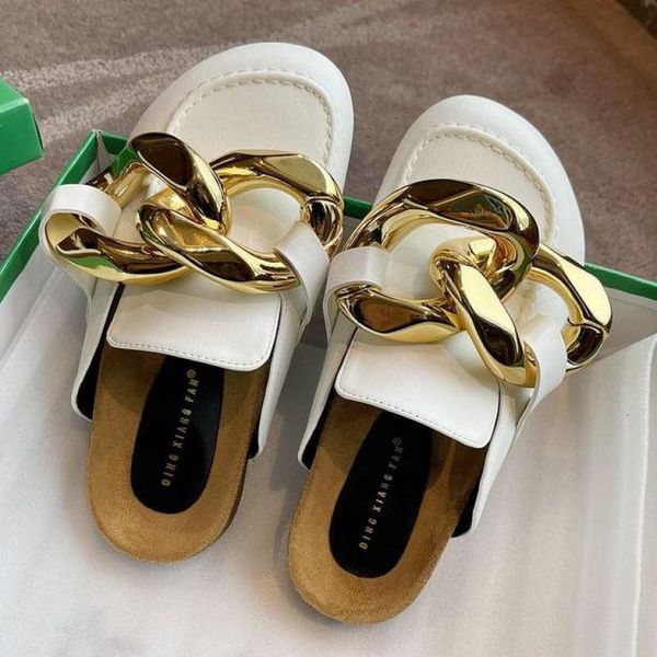 slippers 2022 women slipper fashion big gold chain sandals shoes round toe slip on mules flat heel casual ytmtloy indoor zapato mujer 230224, Black
slippers 2022 women slipper fashion big gold chain sandals shoes round toe slip on mules flat heel casual ytmtloy indoor zapato mujer 230224, Black