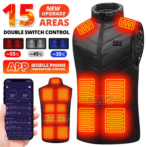 men s vests heated 15 areas body warm app control women men clothing heating jacket thermal camping winter eu size 230225, Black;white
men s vests heated 15 areas body warm app control women men clothing heating jacket thermal camping winter eu size 230225, Black;white
