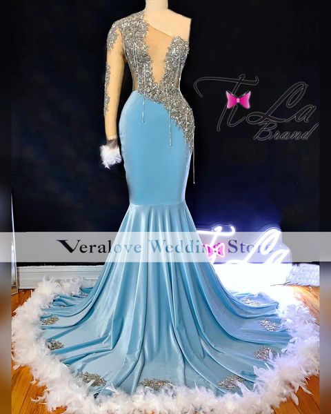 luxury prom dresses mermaid 2k23 one shoulder feather african girl evening dress gala meet occasion party gowns, Black
luxury prom dresses mermaid 2k23 one shoulder feather african girl evening dress gala meet occasion party gowns, Black