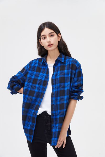 women's blouses shirts spring autumn women plaid shirts loose oversize blouses casual flannel female long sleeve men shirts blusas 230, White
women's blouses shirts spring autumn women plaid shirts loose oversize blouses casual flannel female long sleeve men shirts blusas 230, White