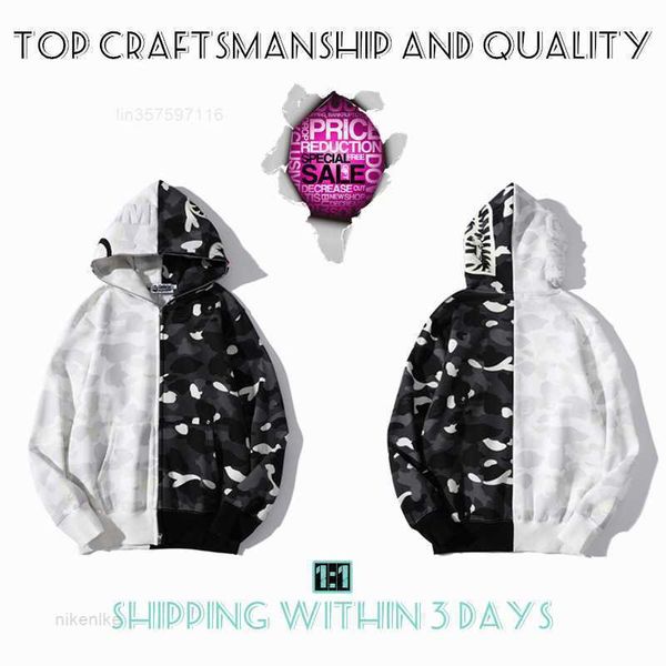 craftsmanship mens hoodies shark full zip hoodie tiger jacket designer men women harajuku sweatshirt fashion co-branding camouflage luminous, Black
craftsmanship mens hoodies shark full zip hoodie tiger jacket designer men women harajuku sweatshirt fashion co-branding camouflage luminous, Black