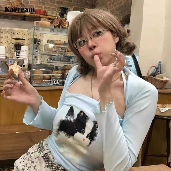 karrram y2k aesthetics two piece set kawaii cat print t-shirt japanese harajuku cute kitten t shirt 2-piece fairycore e-girl 0225, White
karrram y2k aesthetics two piece set kawaii cat print t-shirt japanese harajuku cute kitten t shirt 2-piece fairycore e-girl 0225, White