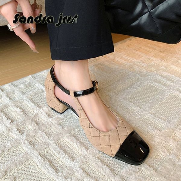 dress shoes s.jrr elegance fashion heel spring est pumps retro mary janes plaid pattern 230225, Black
dress shoes s.jrr elegance fashion heel spring est pumps retro mary janes plaid pattern 230225, Black