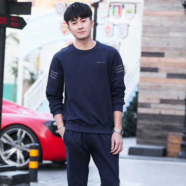 spring and autumn cotton resistant long-sleeved sports trend embroidery solid color three-bar round neck sweater suit for meny0b6, Gray
spring and autumn cotton resistant long-sleeved sports trend embroidery solid color three-bar round neck sweater suit for meny0b6, Gray