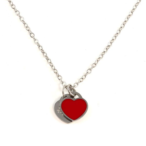 new love heart pendant red blue pink enamel necklace female fashion collar chain gift for girlfriend, Silver
new love heart pendant red blue pink enamel necklace female fashion collar chain gift for girlfriend, Silver