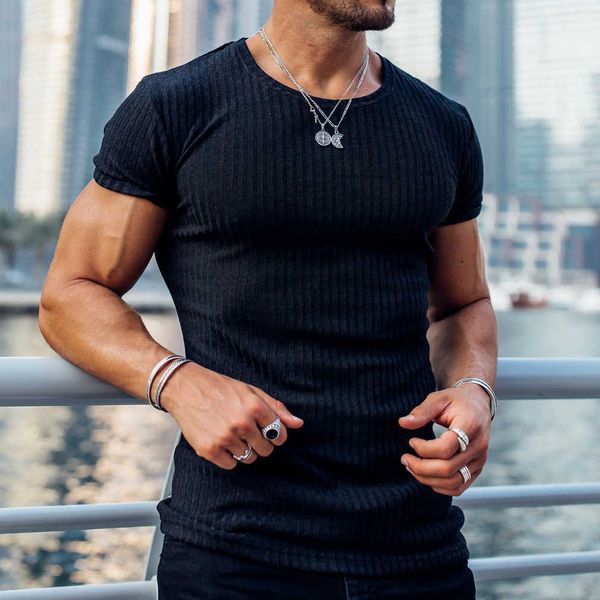 men's summer sports fitness casual stand elastic vertical round neck short sleeve t-shirt fqfq, White;black
men's summer sports fitness casual stand elastic vertical round neck short sleeve t-shirt fqfq, White;black